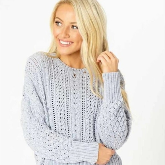 Altar'd State Sweaters - NWT Altar'd State Blue Chenille Sweater Medium